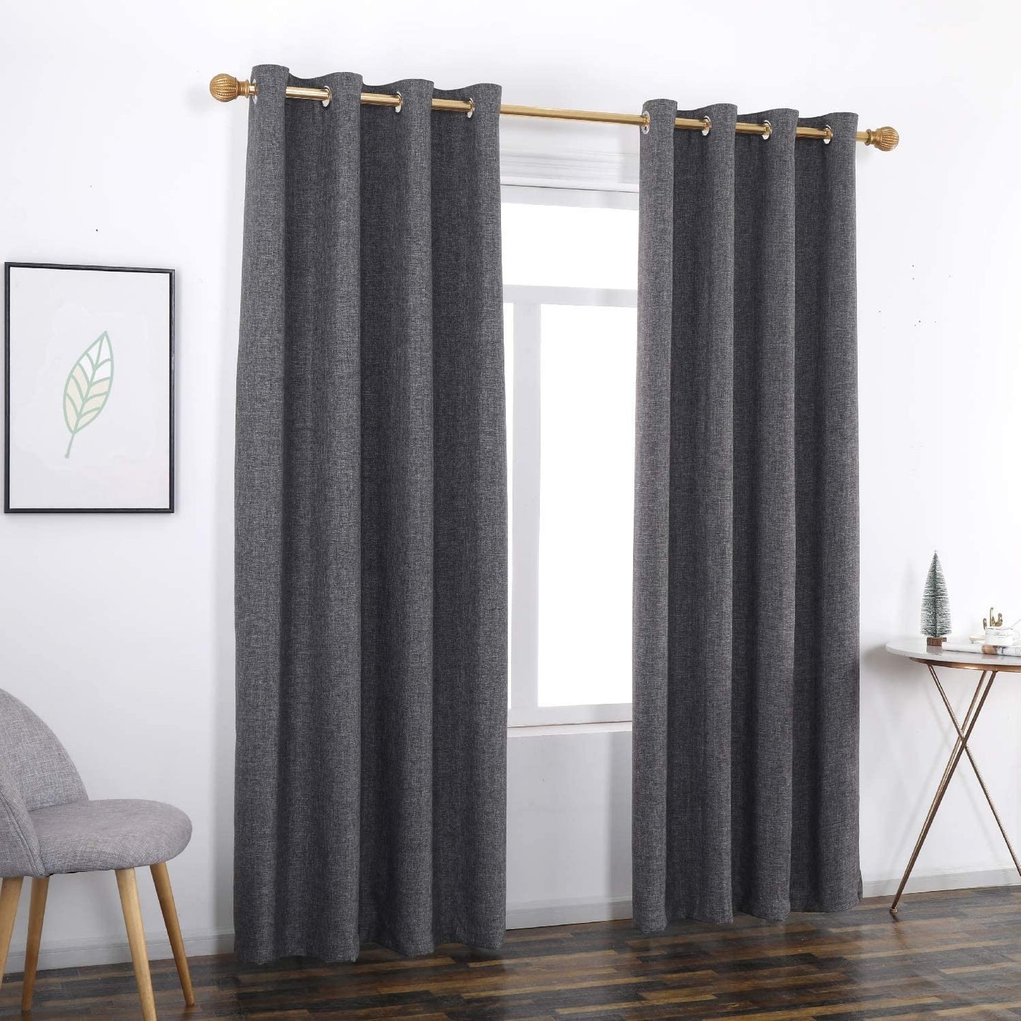 Faux Linen 100% Blackout Curtains Natural Look Durability for Bedroom