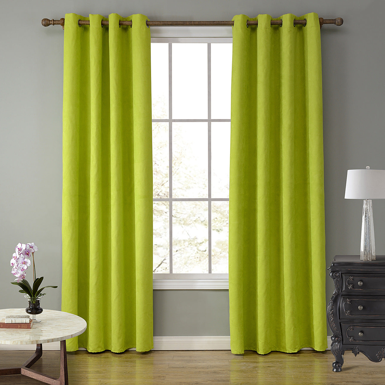 Gyrohomestore Faux Suede Room Darkening Grommet Curtains