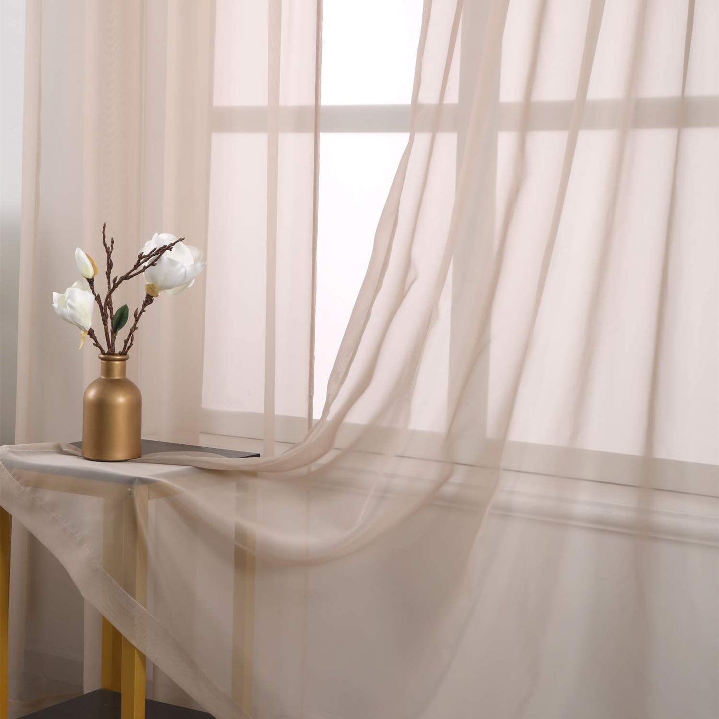 Sheer Voile Curtain,Sunlight Filtering Protect Privacy Polyester Sheer for your home