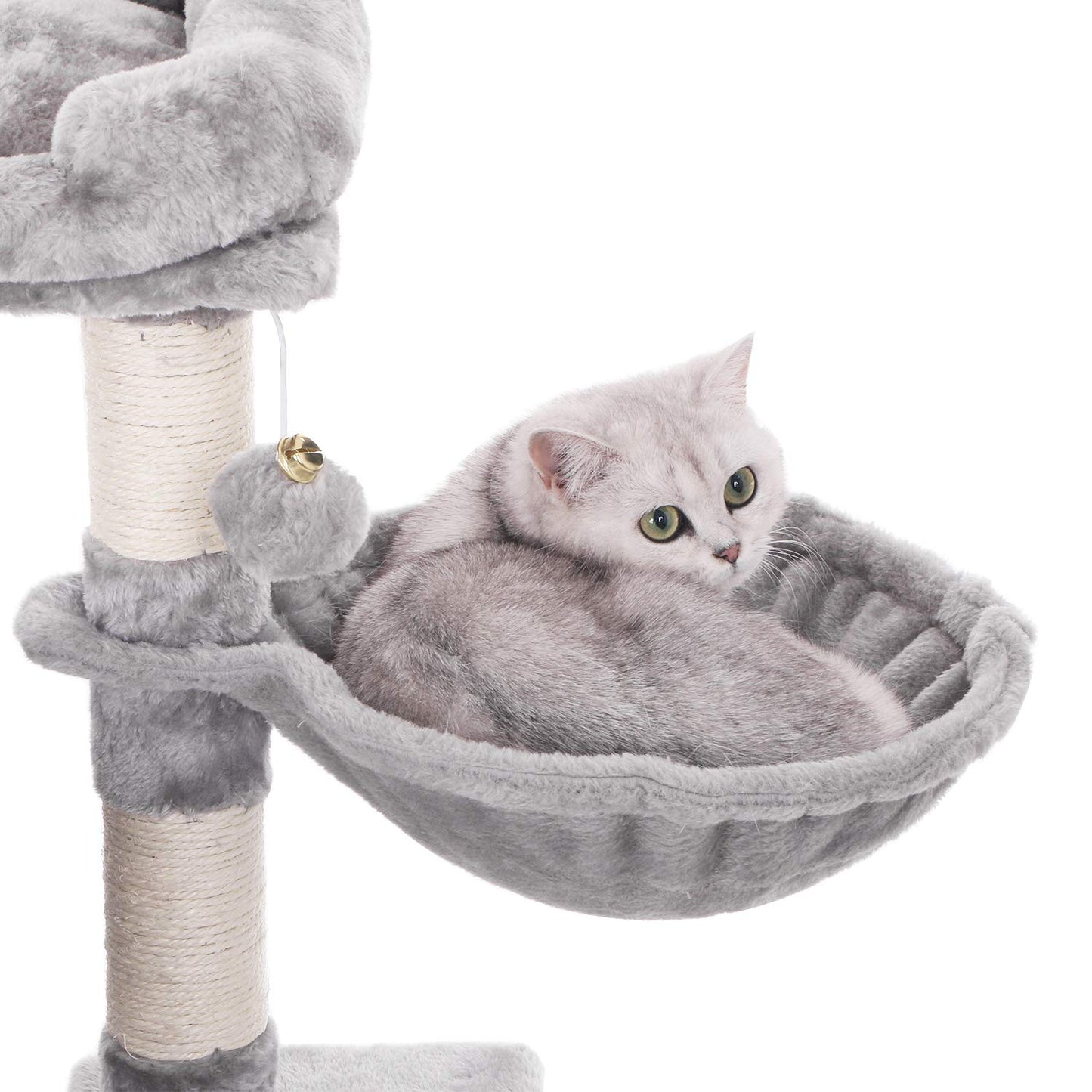 Gyrohomestore Light Grey Cat Tree Condo with Sisal Scratching Posts