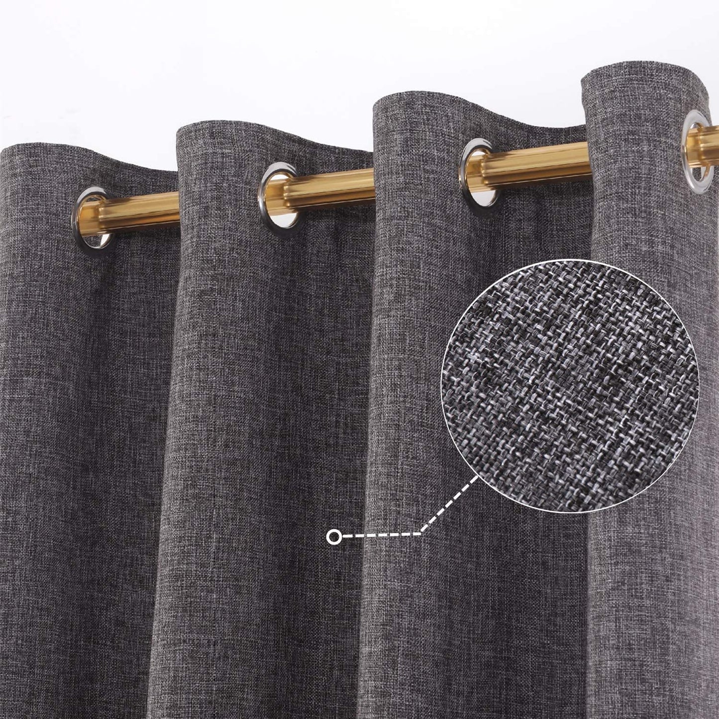 Faux Linen 100% Blackout Curtains Natural Look Durability for Bedroom