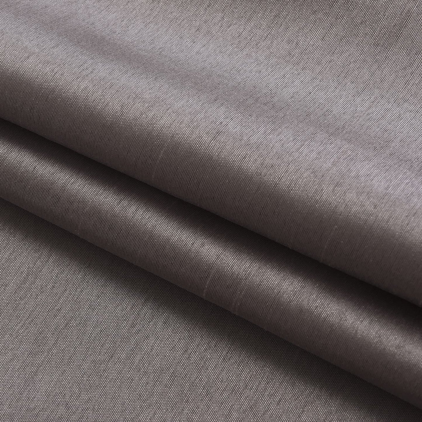 Warm Grey Faux Silk Blackout Curtains,Fully Beige Lined Solid Color Window Treatment Drapes(Sold By Pair)