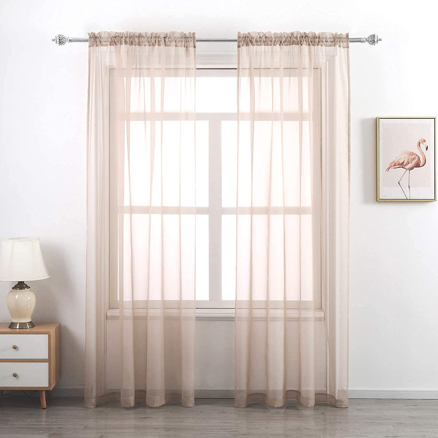 Sheer Voile Curtain,Sunlight Filtering Protect Privacy Polyester Sheer for your home