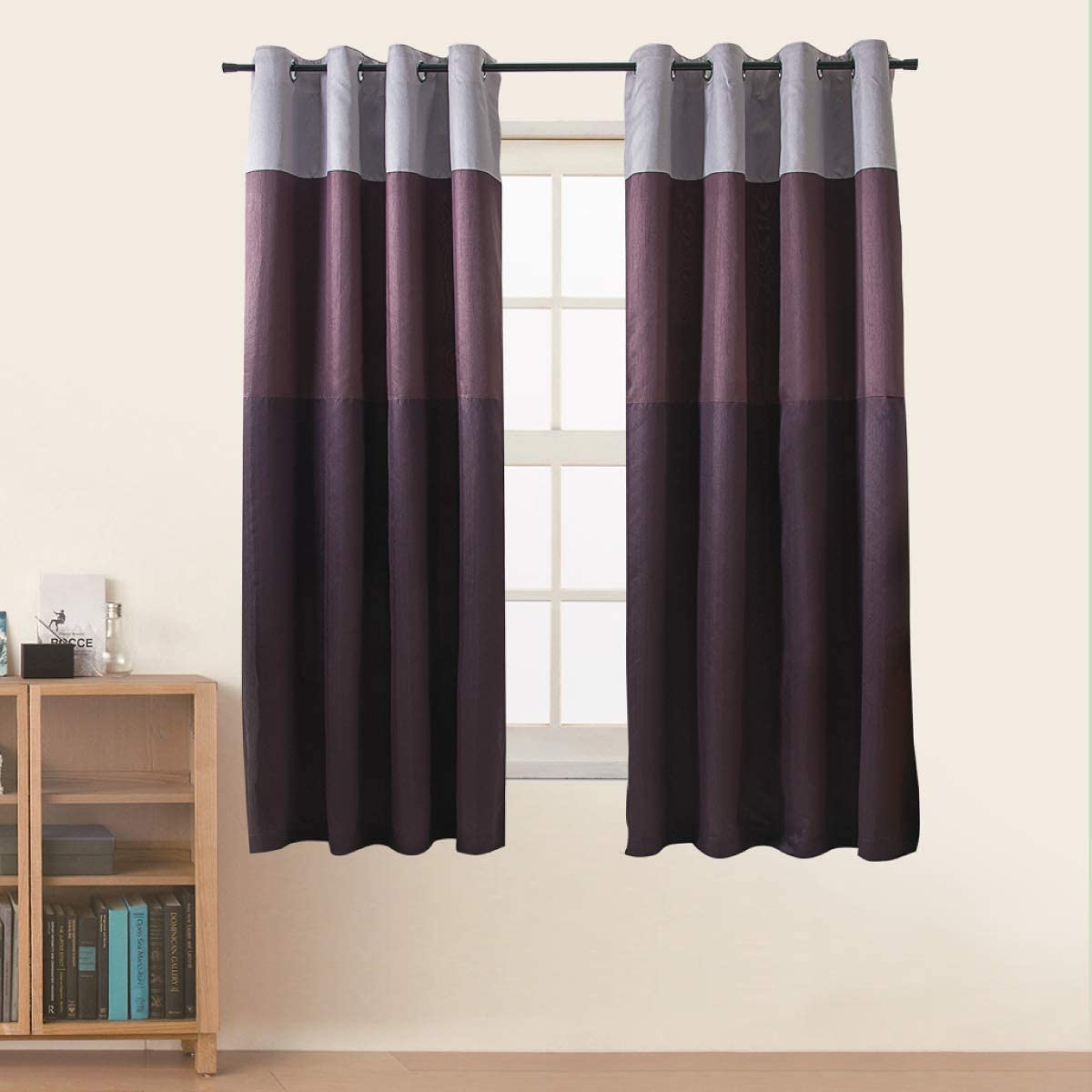 Three-Color Stitching Room-Darkening Curtains
