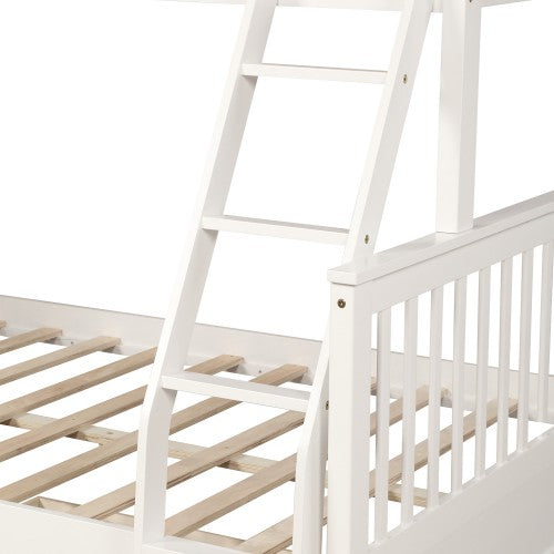 Gyrohomestore Twin-Over-Full Bunk Bed with Ladders For Bed Room