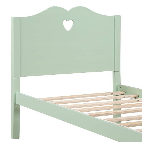Gyrohomestore Twin Platform Bed with Wood Slat Support and Headboard