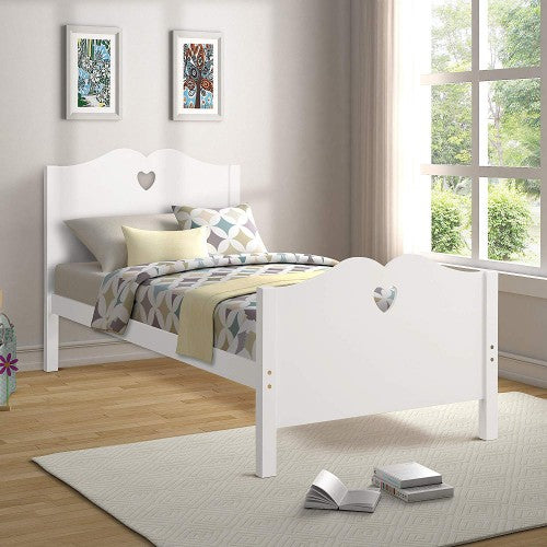 Gyrohomestore Twin Platform Bed with Wood Slat Support and Headboard