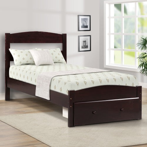 Gyrohomestore Platform Twin Bed Frame with Storage Drawer