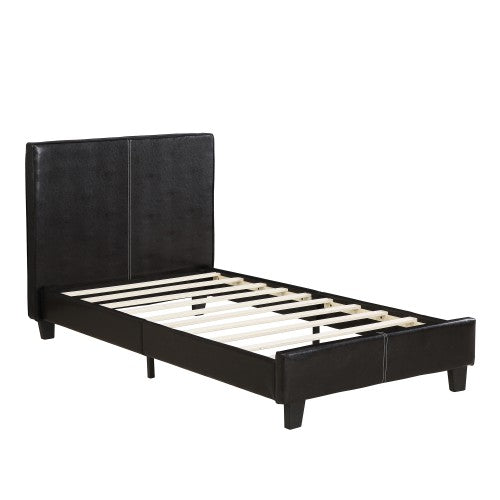 Gyrohomestore Upholstery Twin Platform Bed with Faux-Leather