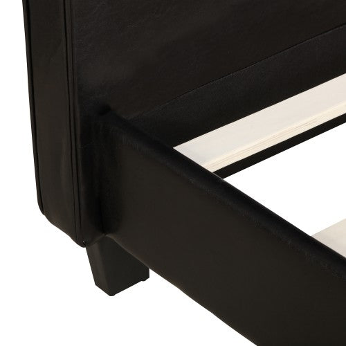 Gyrohomestore Upholstery Twin Platform Bed with Faux-Leather