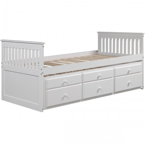 Gyrohomestore Storage Drawer Captain's Twin Trundle Bed