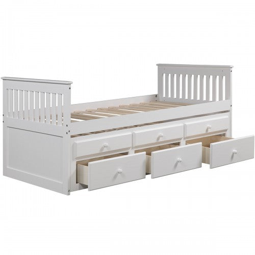 Gyrohomestore Storage Drawer Captain's Twin Trundle Bed