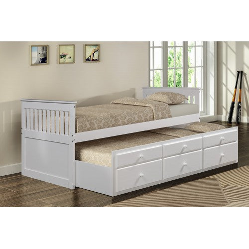 Gyrohomestore Storage Drawer Captain's Twin Trundle Bed