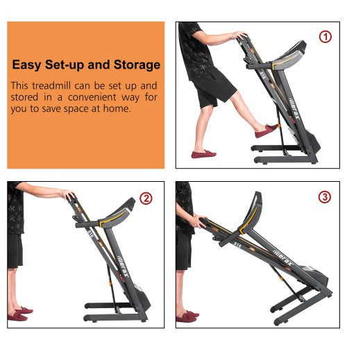 Gyrohomestore Folding Electric Treadmill Motorized Running Machine with Manual Incline