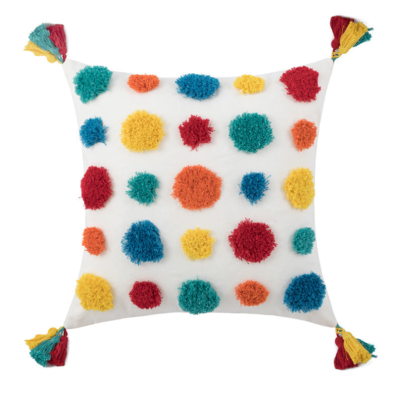 Cotton Canvas Pillow Covers with rainbow element
