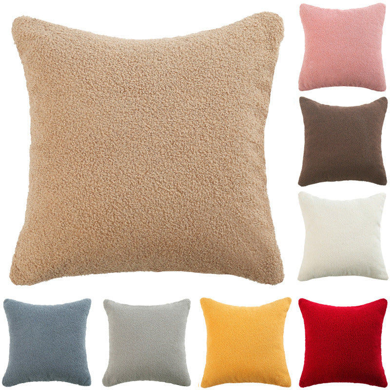 Plush Pillow Covers,Pack of 2, 18x18 inch Solid and Square for Bedroom