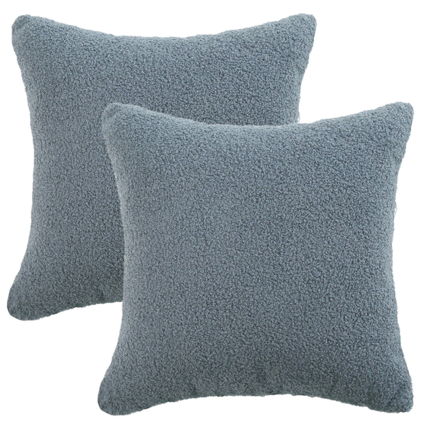 Plush Pillow Covers,Pack of 2, 18x18 inch Solid and Square for Bedroom