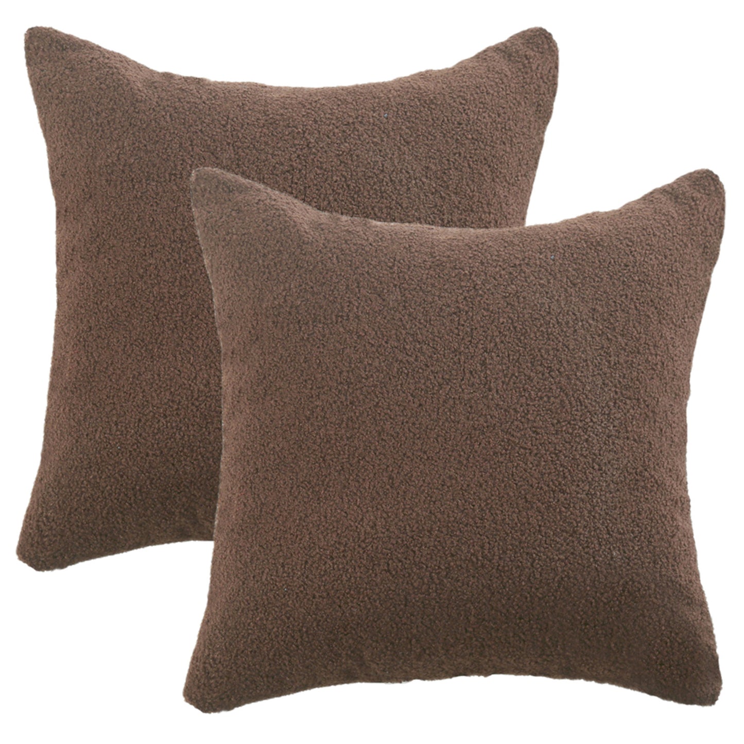 Plush Pillow Covers,Pack of 2, 18x18 inch Solid and Square for Bedroom