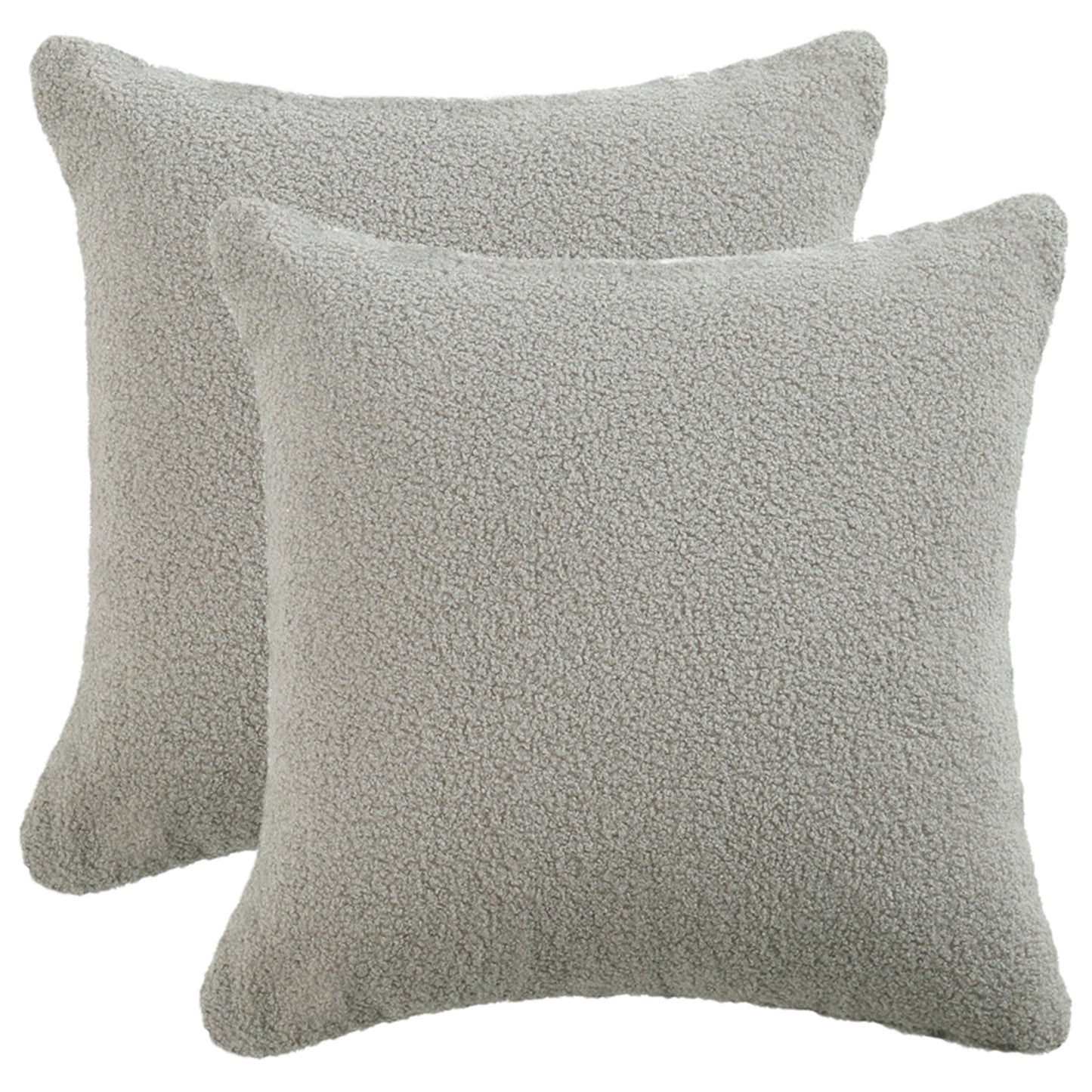 Plush Pillow Covers,Pack of 2, 18x18 inch Solid and Square for Bedroom