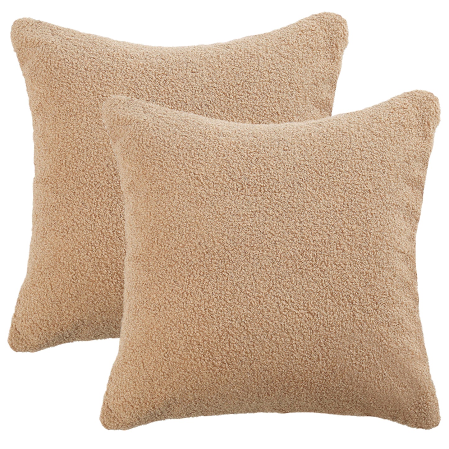 Plush Pillow Covers,Pack of 2, 18x18 inch Solid and Square for Bedroom