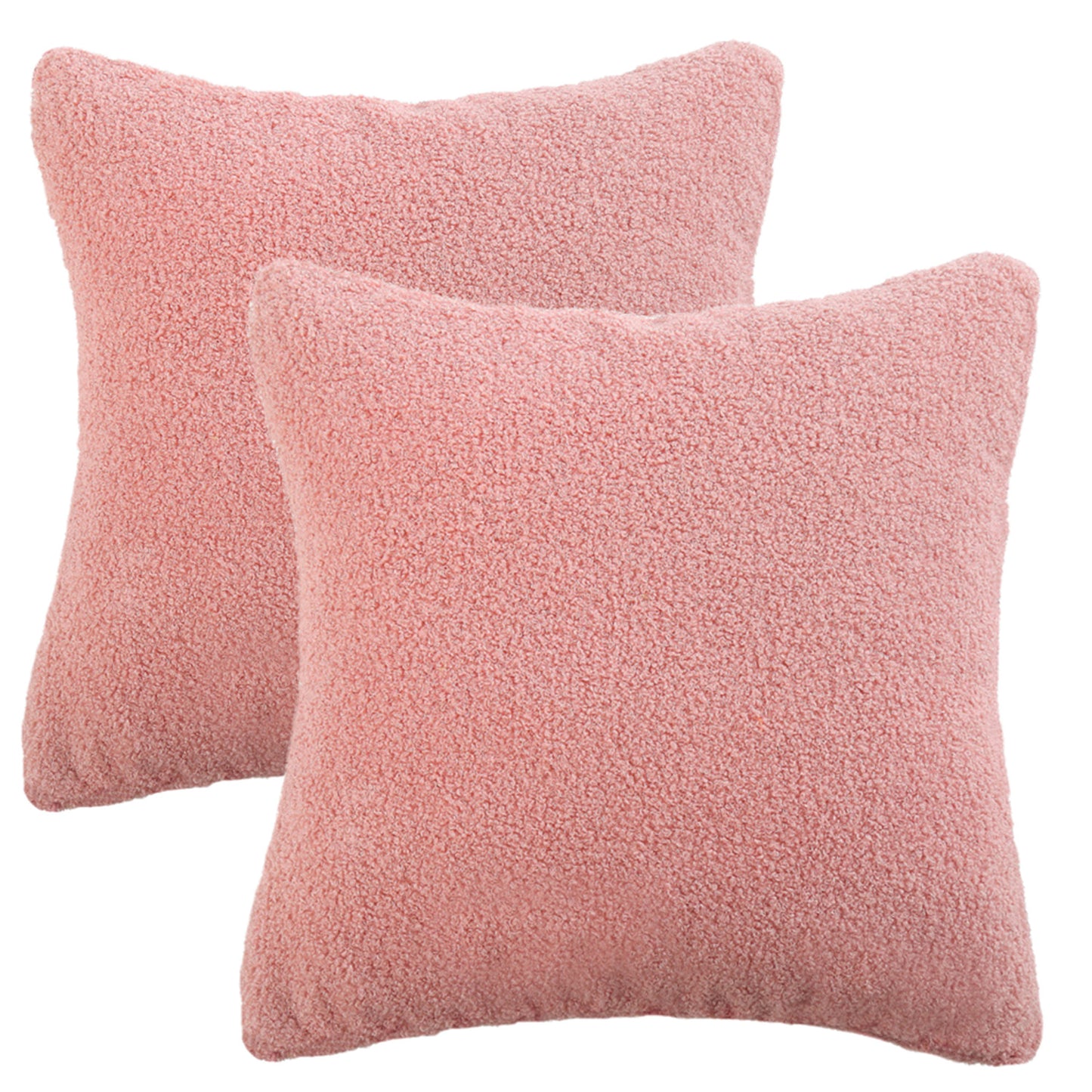 Plush Pillow Covers,Pack of 2, 18x18 inch Solid and Square for Bedroom