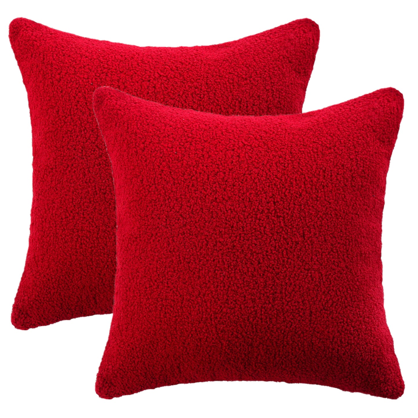 Plush Pillow Covers,Pack of 2, 18x18 inch Solid and Square for Bedroom