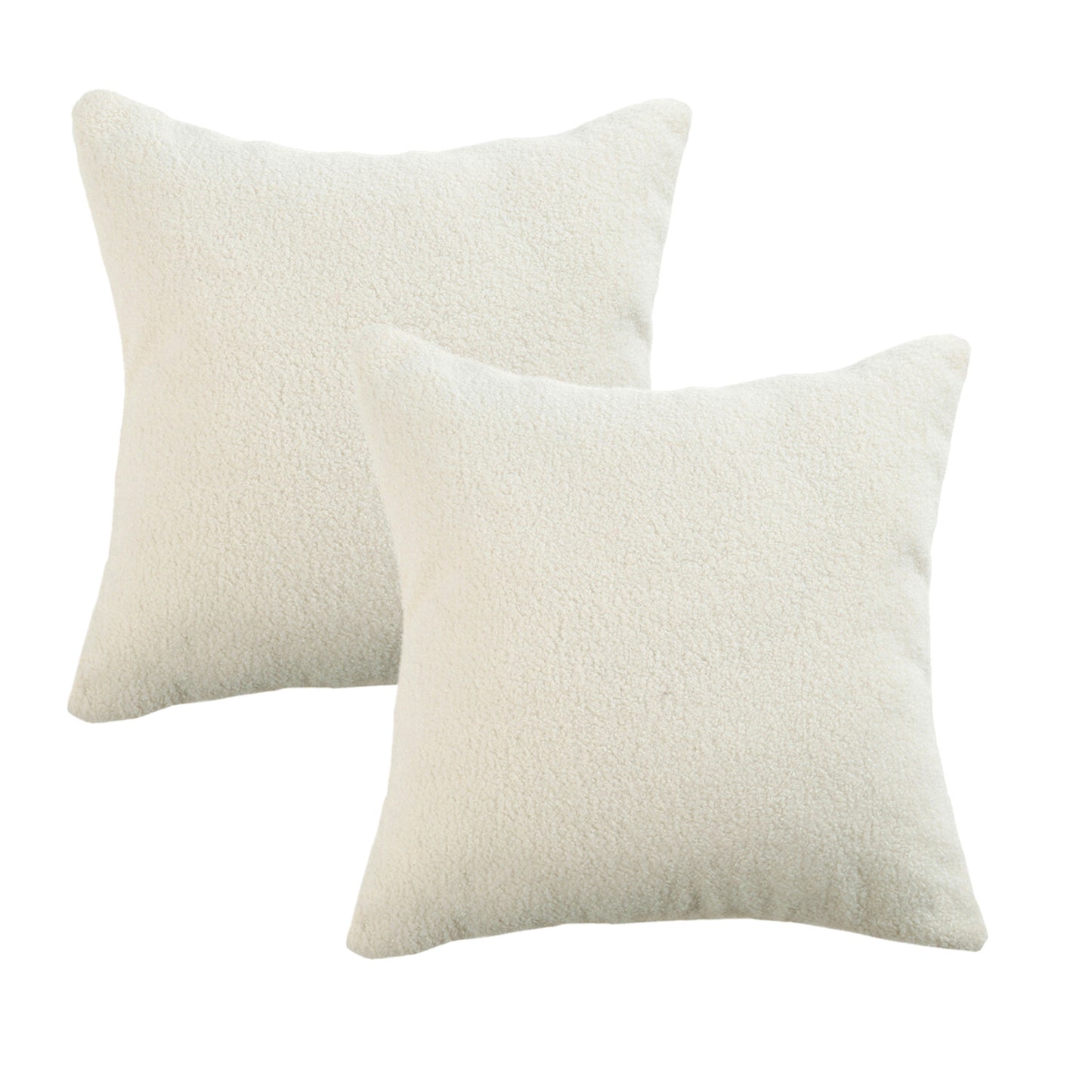 Plush Pillow Covers,Pack of 2, 18x18 inch Solid and Square for Bedroom