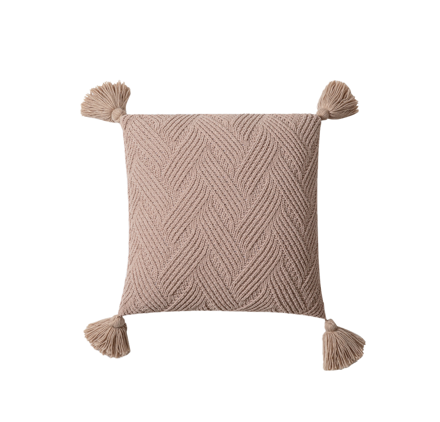 Knotted Pillow Covers 18x18 inch with Sliver Woven Pattern