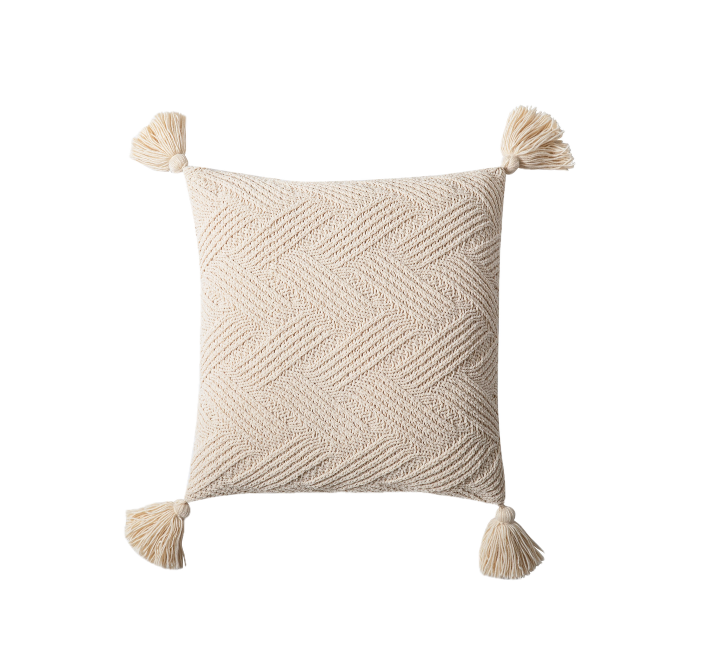 Knotted Pillow Covers 18x18 inch with Sliver Woven Pattern