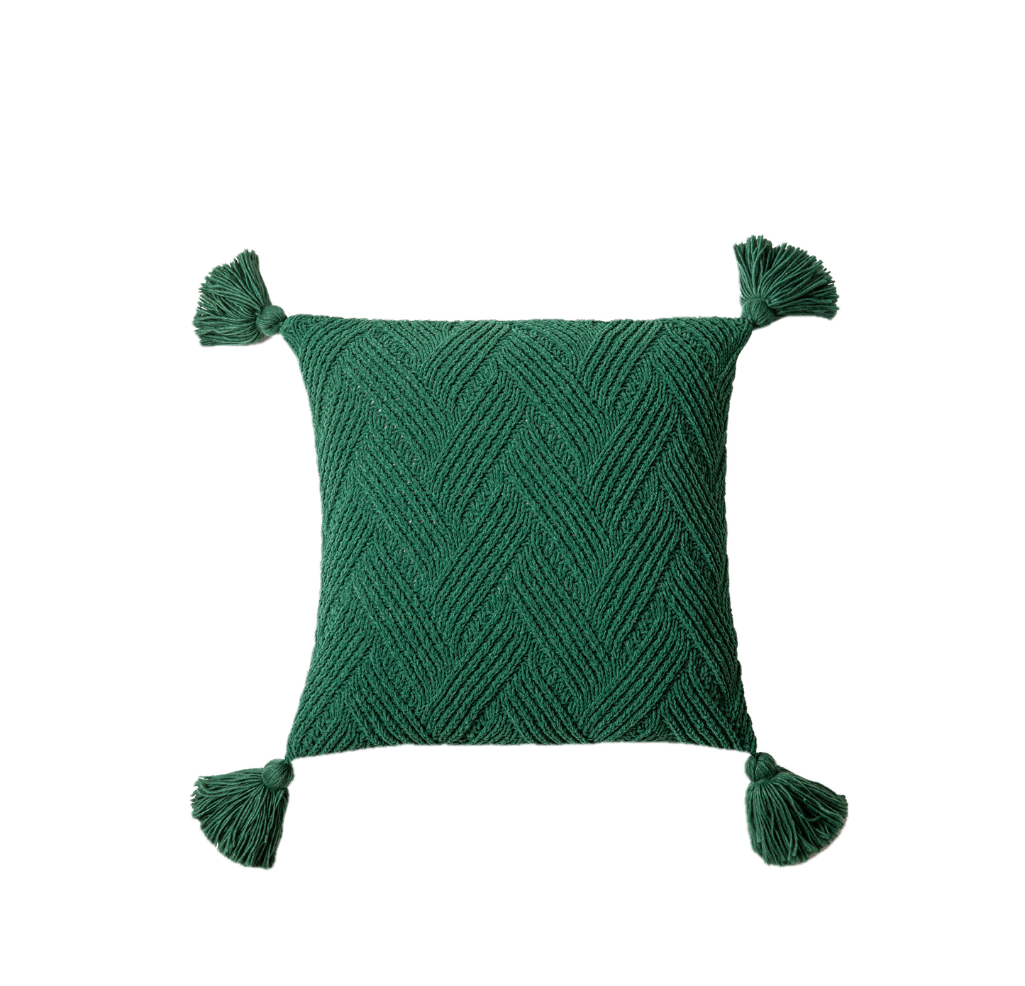 Knotted Pillow Covers 18x18 inch with Sliver Woven Pattern