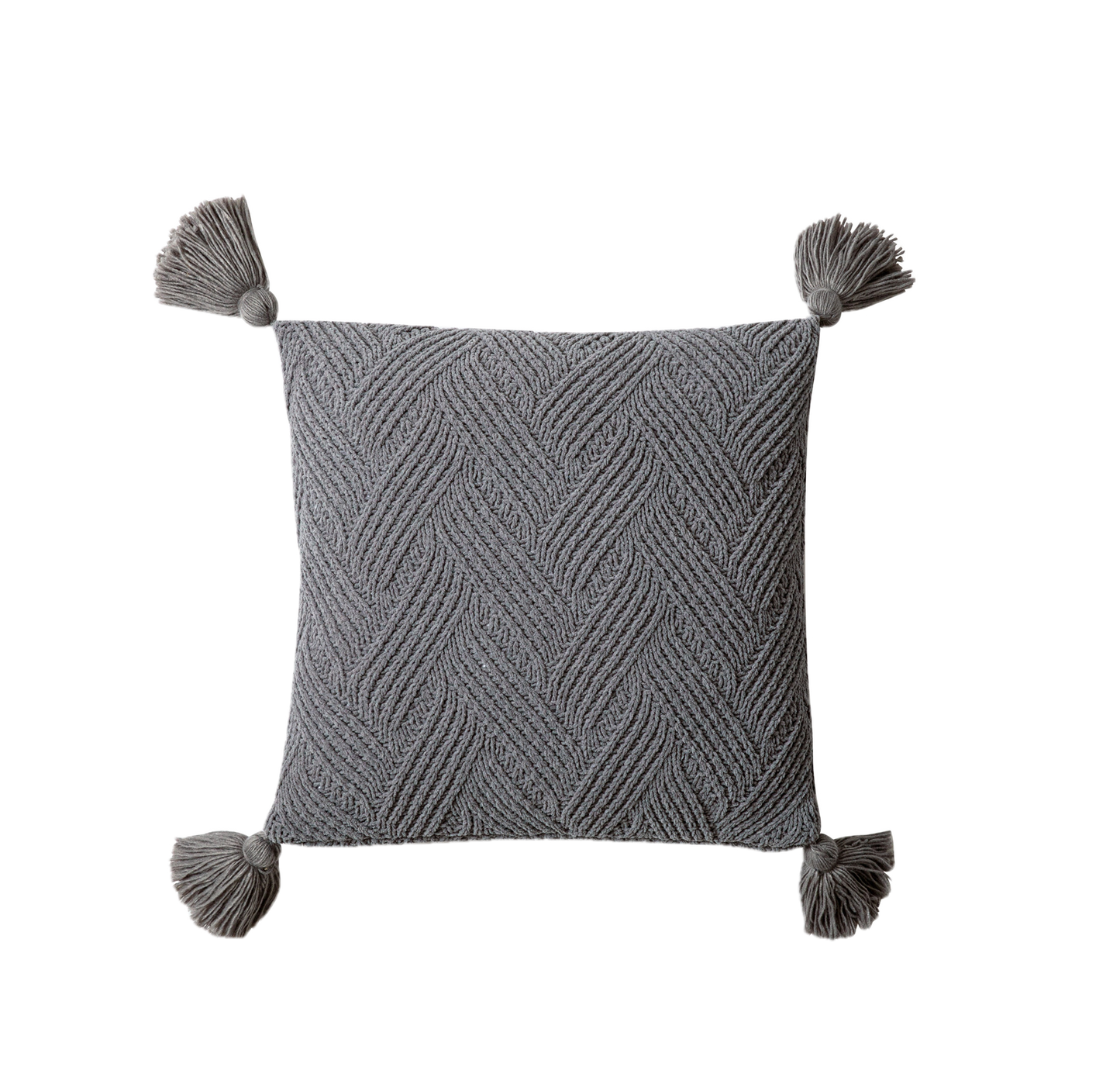 Knotted Pillow Covers 18x18 inch with Sliver Woven Pattern