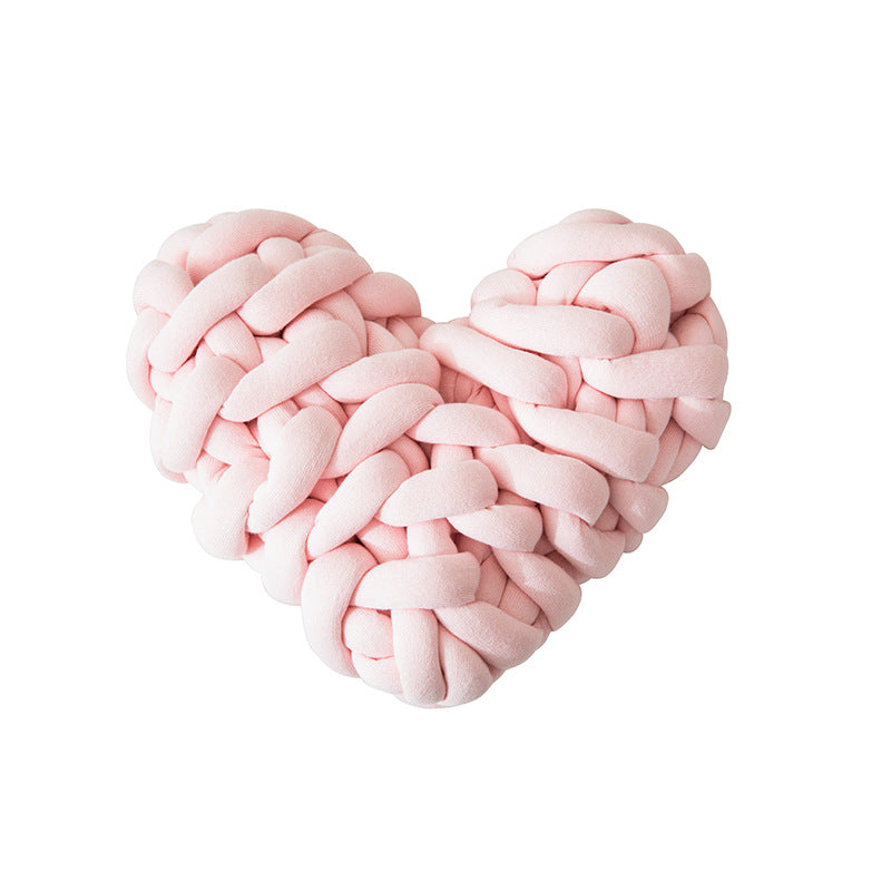 Knotted Heart-Shaped Throw Pillow ,Soft and smooth for living room