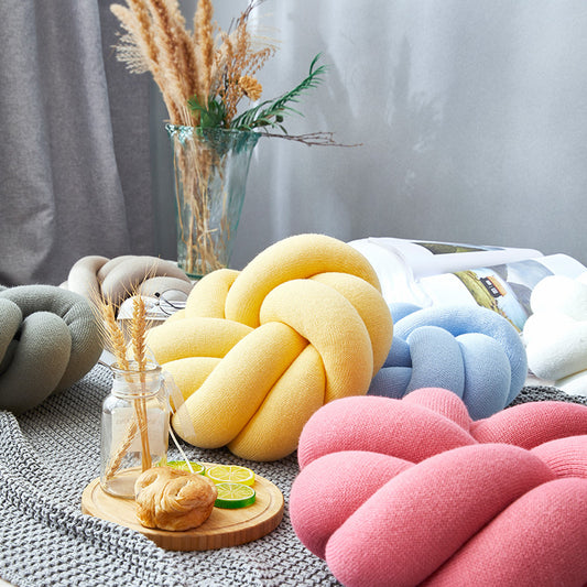 Knotted Circular Throw Pillow Soft for Bedroom Living Room Couch