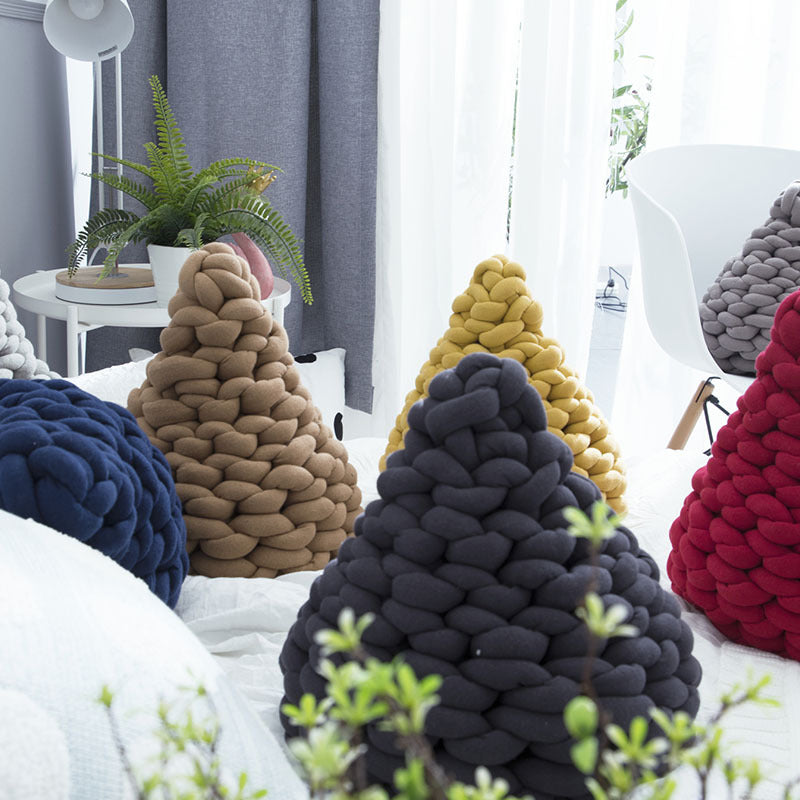 Knotted triangular Cone Throw Pillow ,Soft for your living room