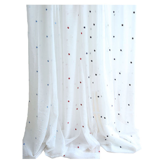 Sheer Voile Curtains with different Star Embroidery