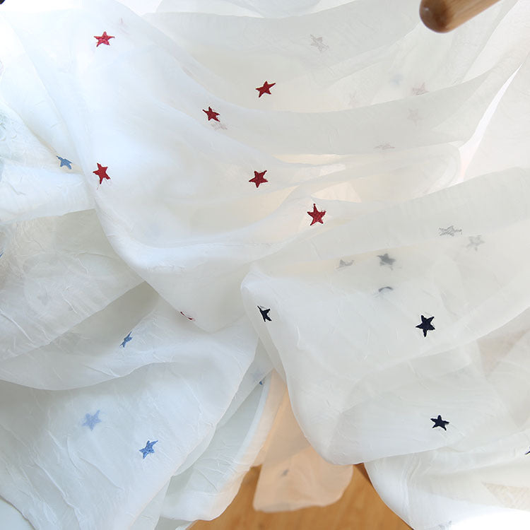 Sheer Voile Curtains with different Star Embroidery