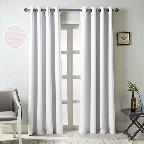 Gyrohomestore Solid Color Thermal Insulated Blackout Curtains Metal Grommet Curtain Panels