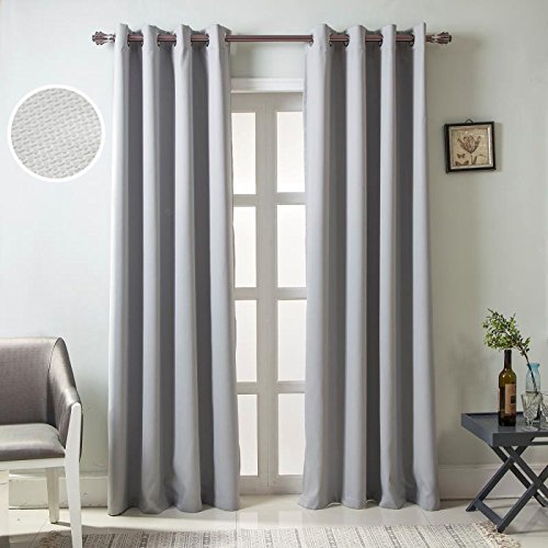 Gyrohomestore Solid Color Thermal Insulated Blackout Curtains Metal Grommet Curtain Panels