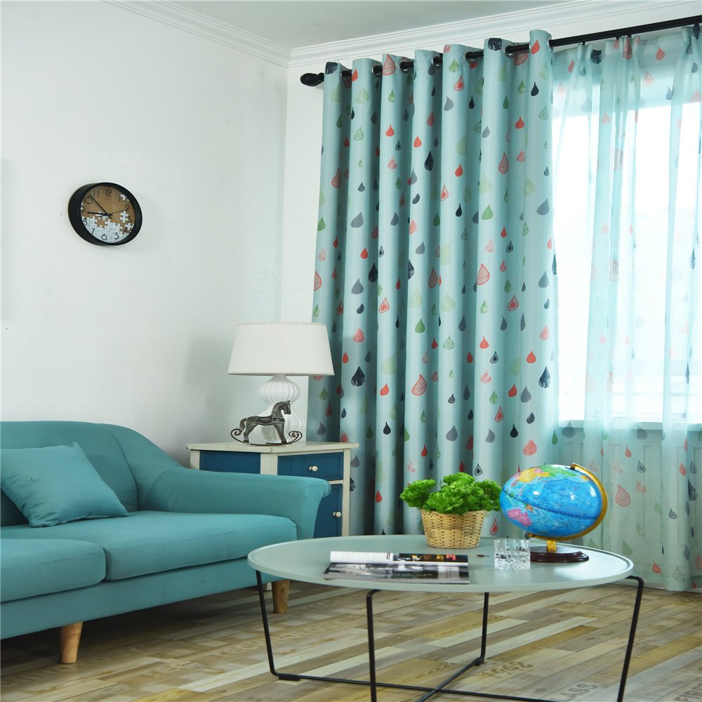 Gyrohomestore Raindrop Style Grommet Blackout Window Curtains