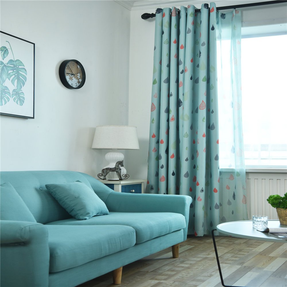 Gyrohomestore Raindrop Style Grommet Blackout Window Curtains
