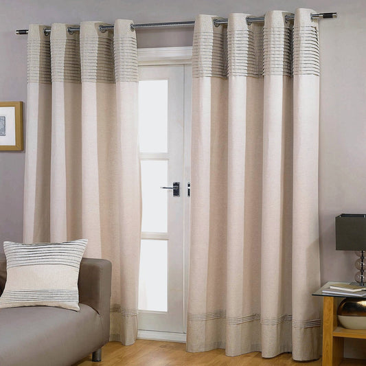 Gyrohomestore Cotton Line Pleated Double-Layer Craft Stitching Blackout Curtains