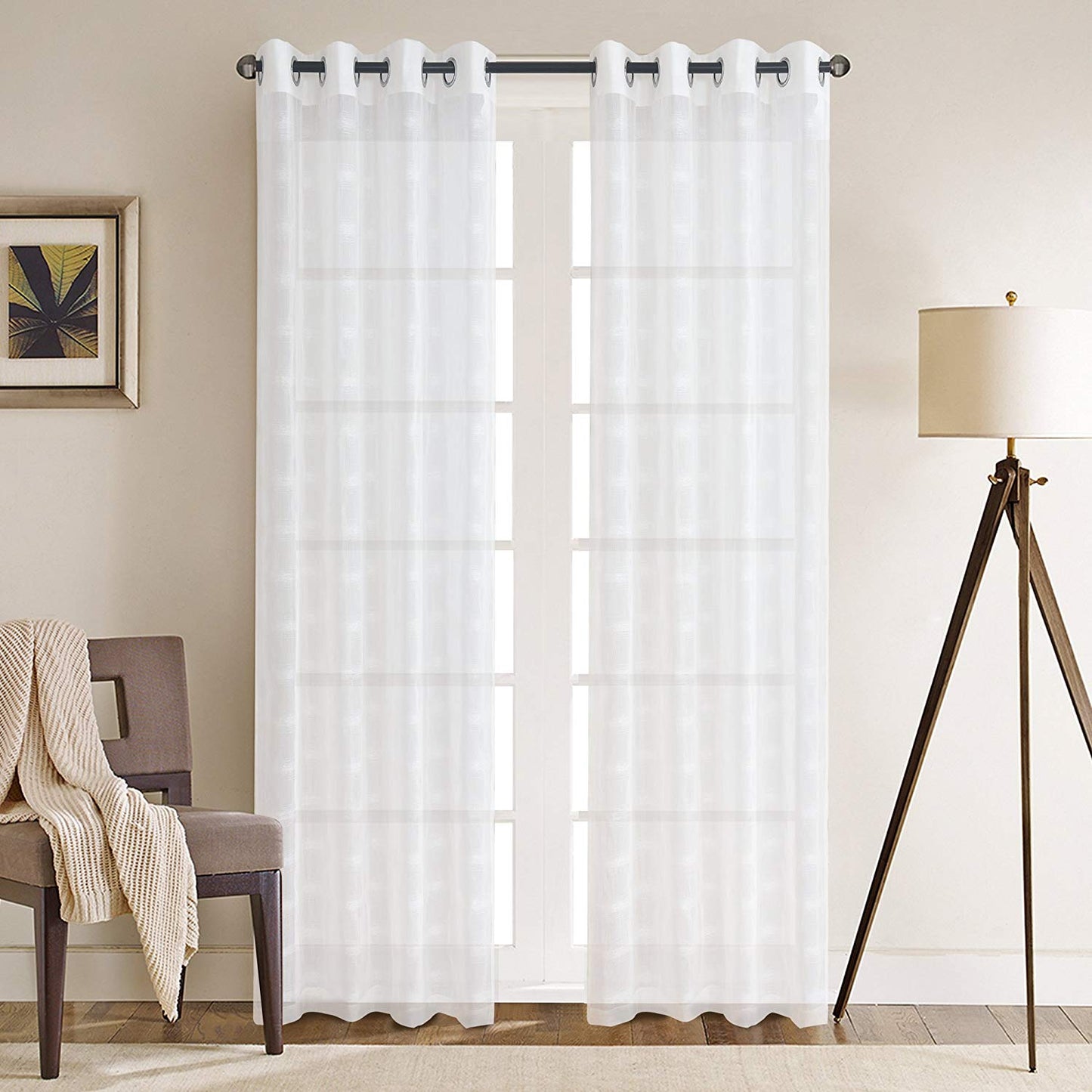 Gyrohomestore Window Sheer Grommet Curtain Panels Cheap