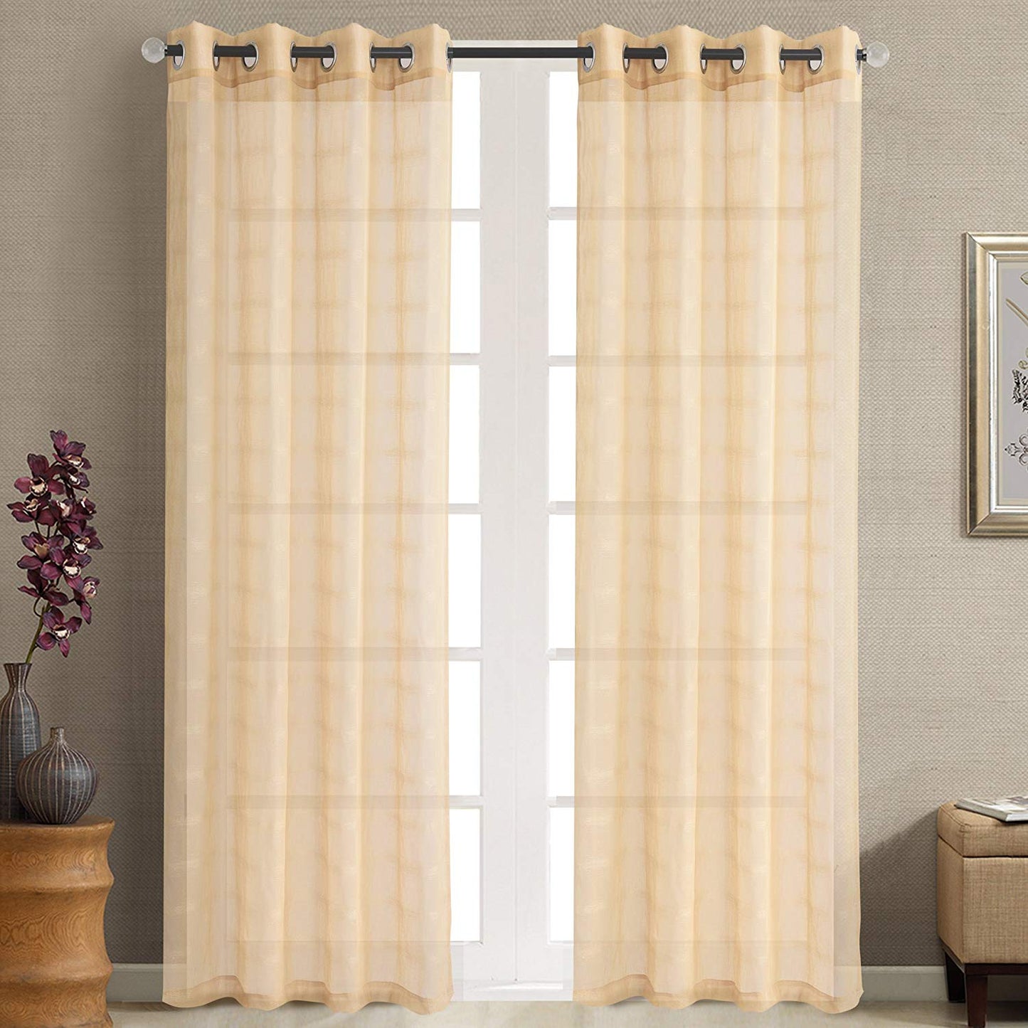 Gyrohomestore Window Sheer Grommet Curtain Panels Cheap