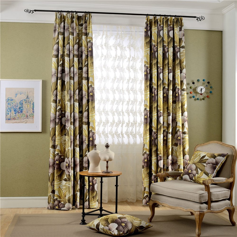 Gyrohomestore Nature Floral Thermal Engery Saving Blackout Curtains