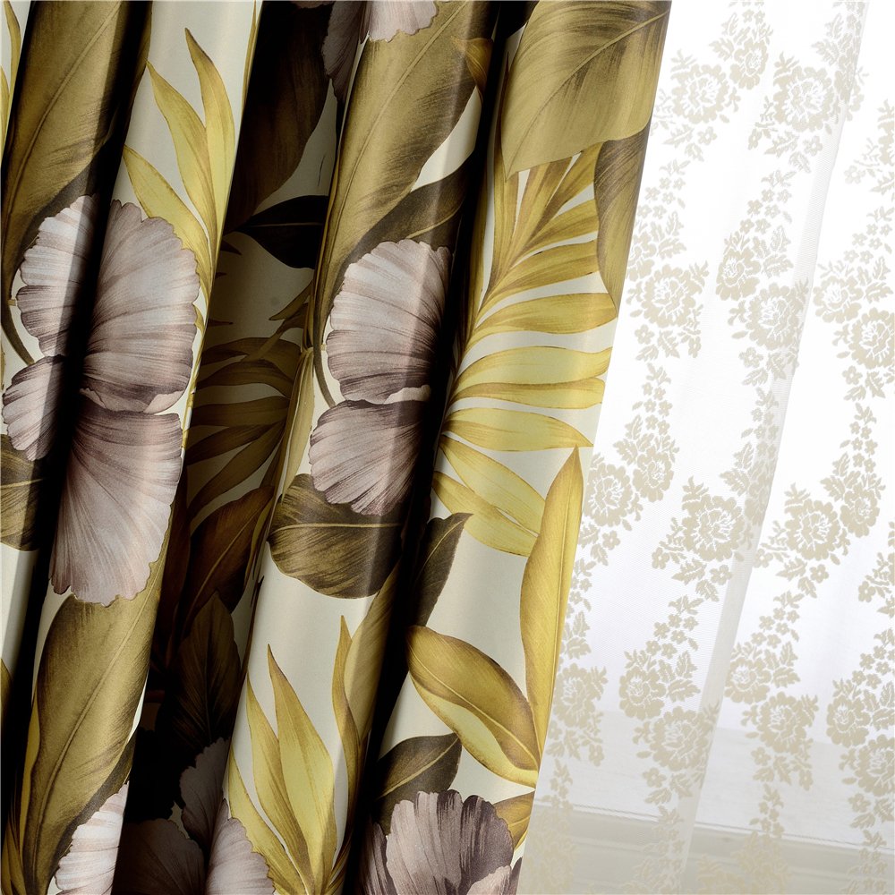 Gyrohomestore Nature Floral Thermal Engery Saving Blackout Curtains