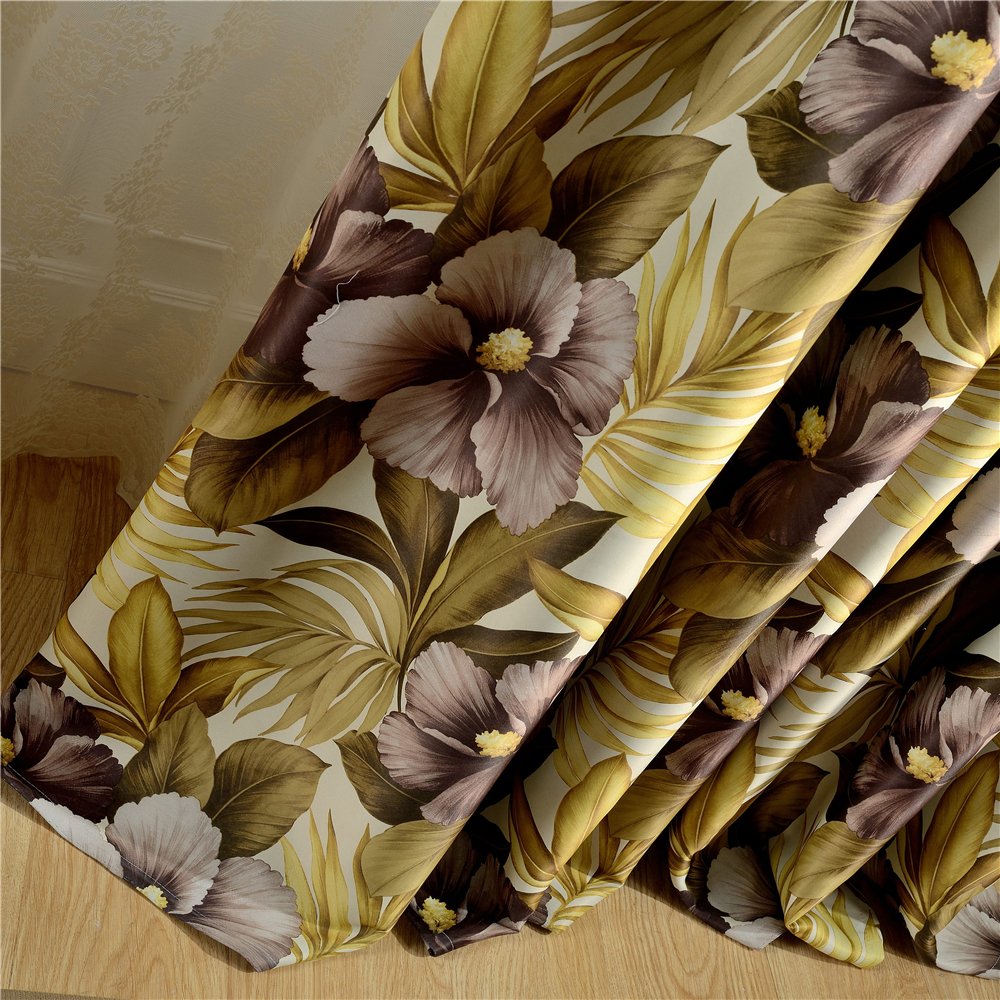 Gyrohomestore Nature Floral Thermal Engery Saving Blackout Curtains