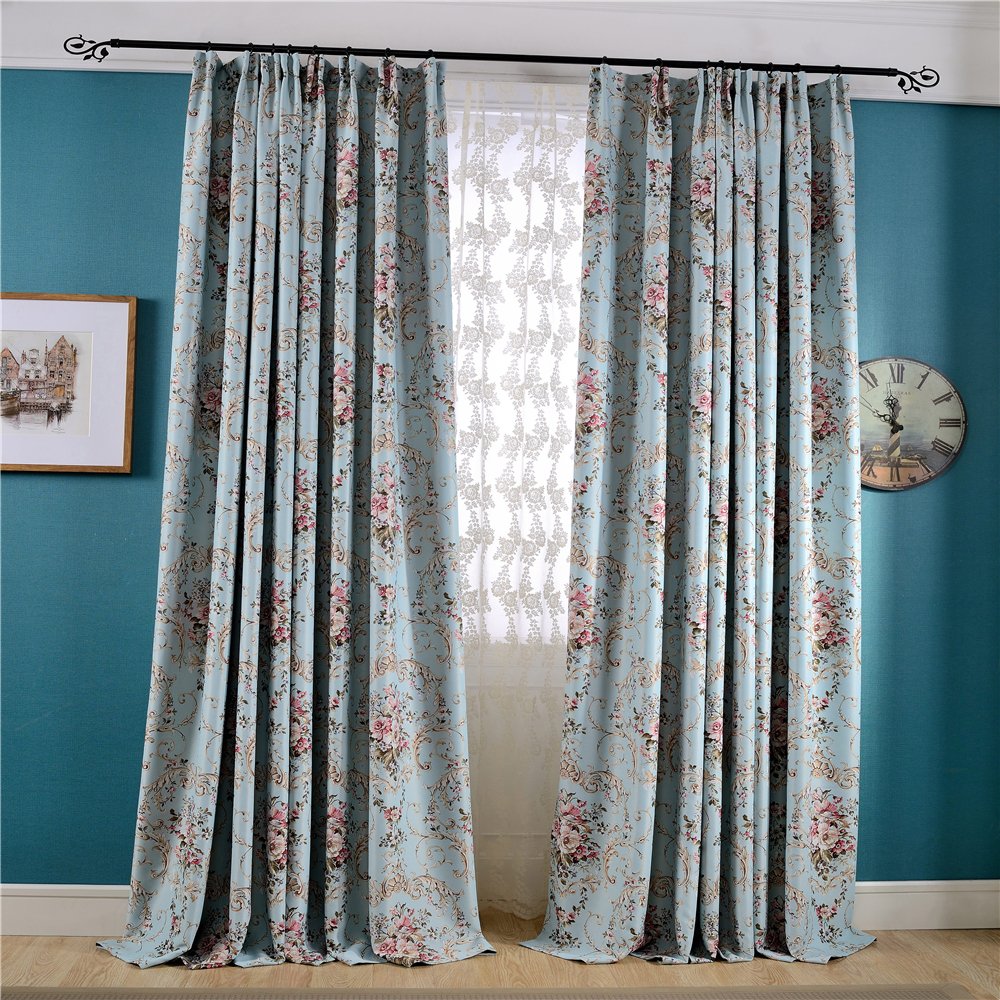 Gyrohomestore Cheap Floral Flowers Room Darkening Thermal Curtain Panels