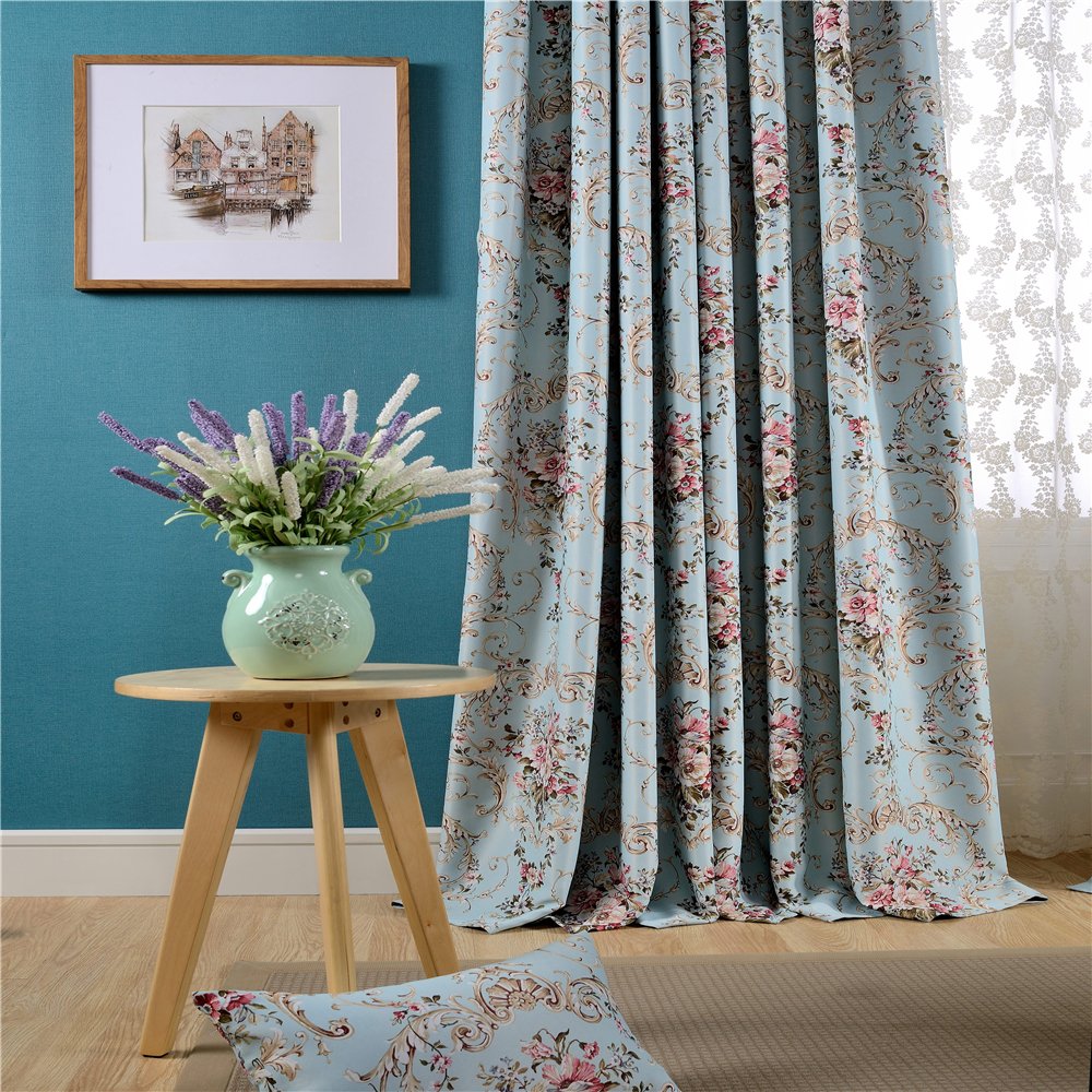 Gyrohomestore Cheap Floral Flowers Room Darkening Thermal Curtain Panels