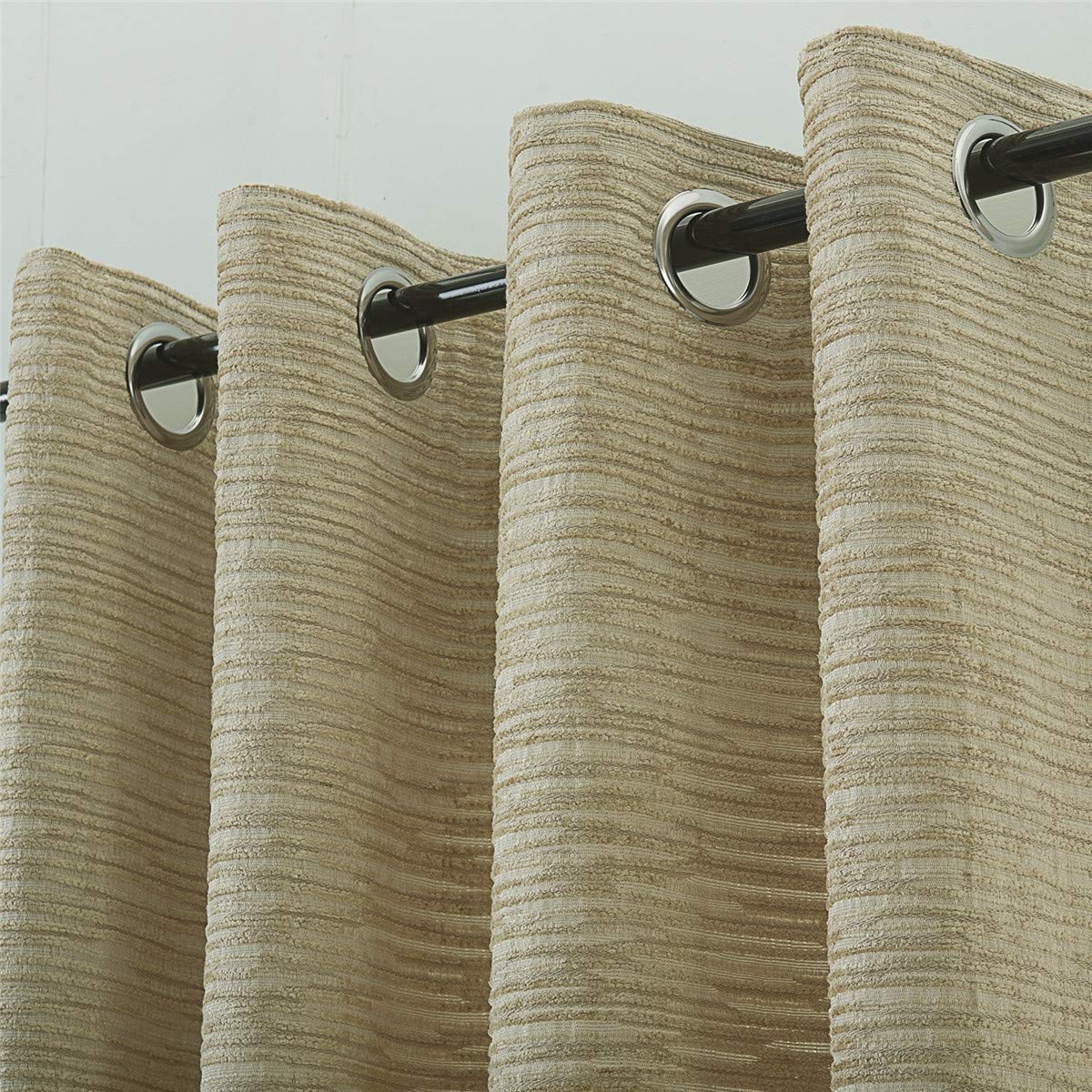 Gyrohomestore Gold Horizontal Stripes Eclipse Blackout Curtains