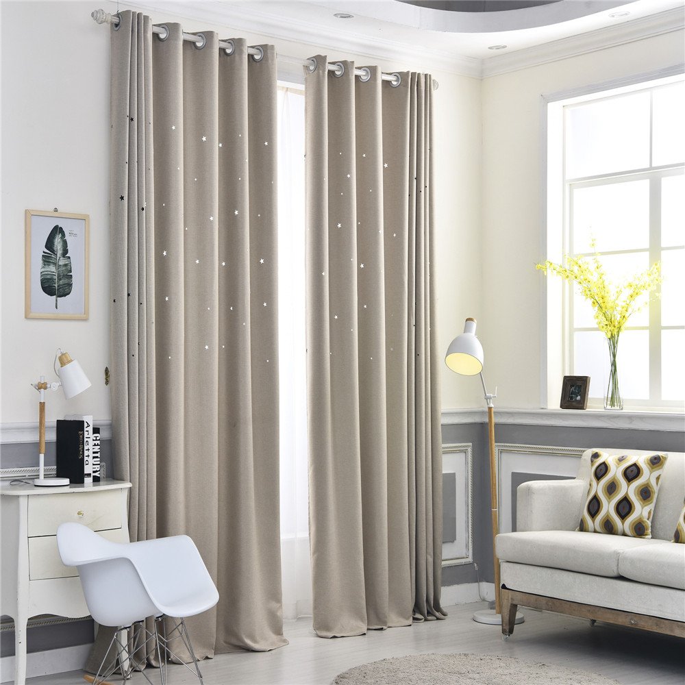 Gyrohomestore Starry Night Style Grommet Top Best Blackout Curtains